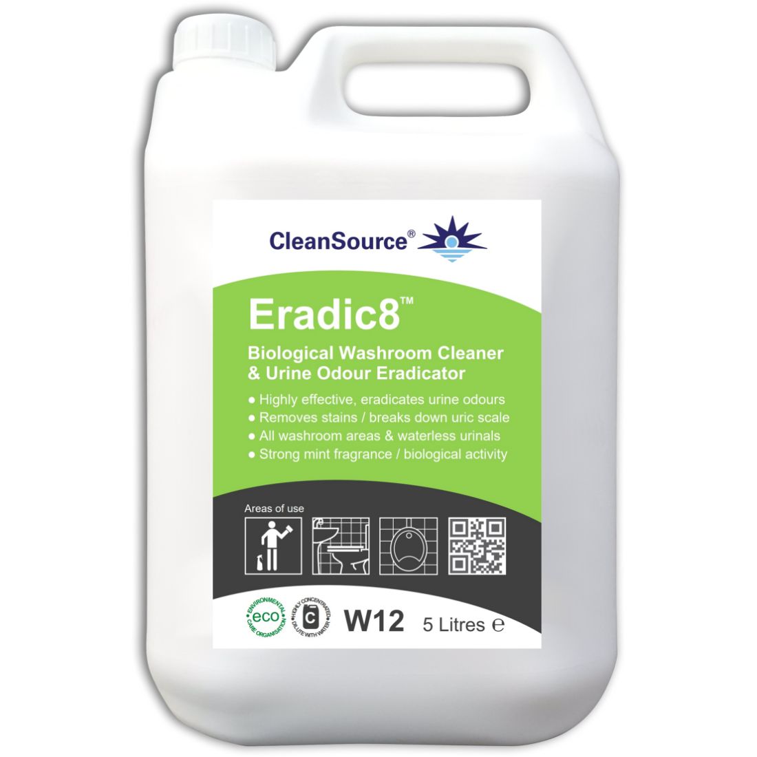 CleanSource® ERADIC8 Bio Washroom Cleaner & Urine Odour Eradicator 5