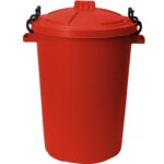 enviropal® TuffBin™ Extra Large Heavy Duty 85 Litre Dustbin With Clip-On Lid Red