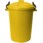 enviropal® TuffBin™ Extra Large Heavy Duty 85 Litre Dustbin With Clip-On Lid Yellow