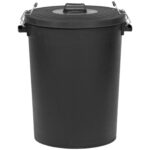 enviropal® TuffBin™ Extra Large Heavy Duty 110 Litre Dustbin With Clip-On Lid Black