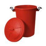 enviropal® TuffBin™ Extra Large Heavy Duty 85 Litre Dustbin With Clip-On Lid Red - Image 2