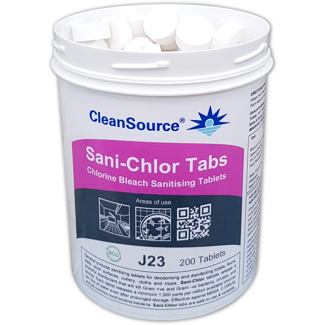 J23.200.jpg CleanSource® SANI-CHLOR Bleach Sanitising Tablets (1x200) - Image 1