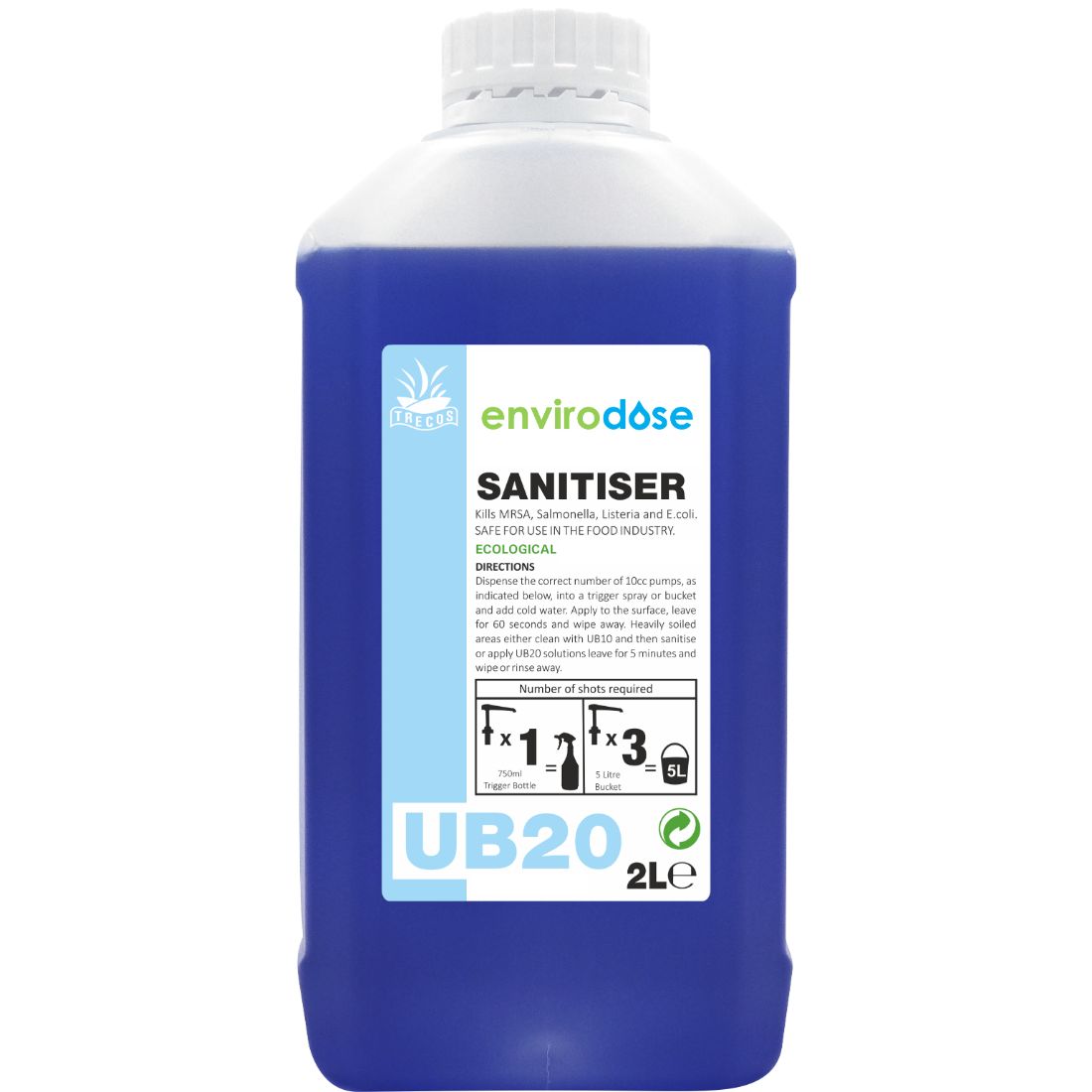 UB20-2L.jpg EnviroDose⢠UB20 Sanitiser Super Concentrate 2L - Image 1