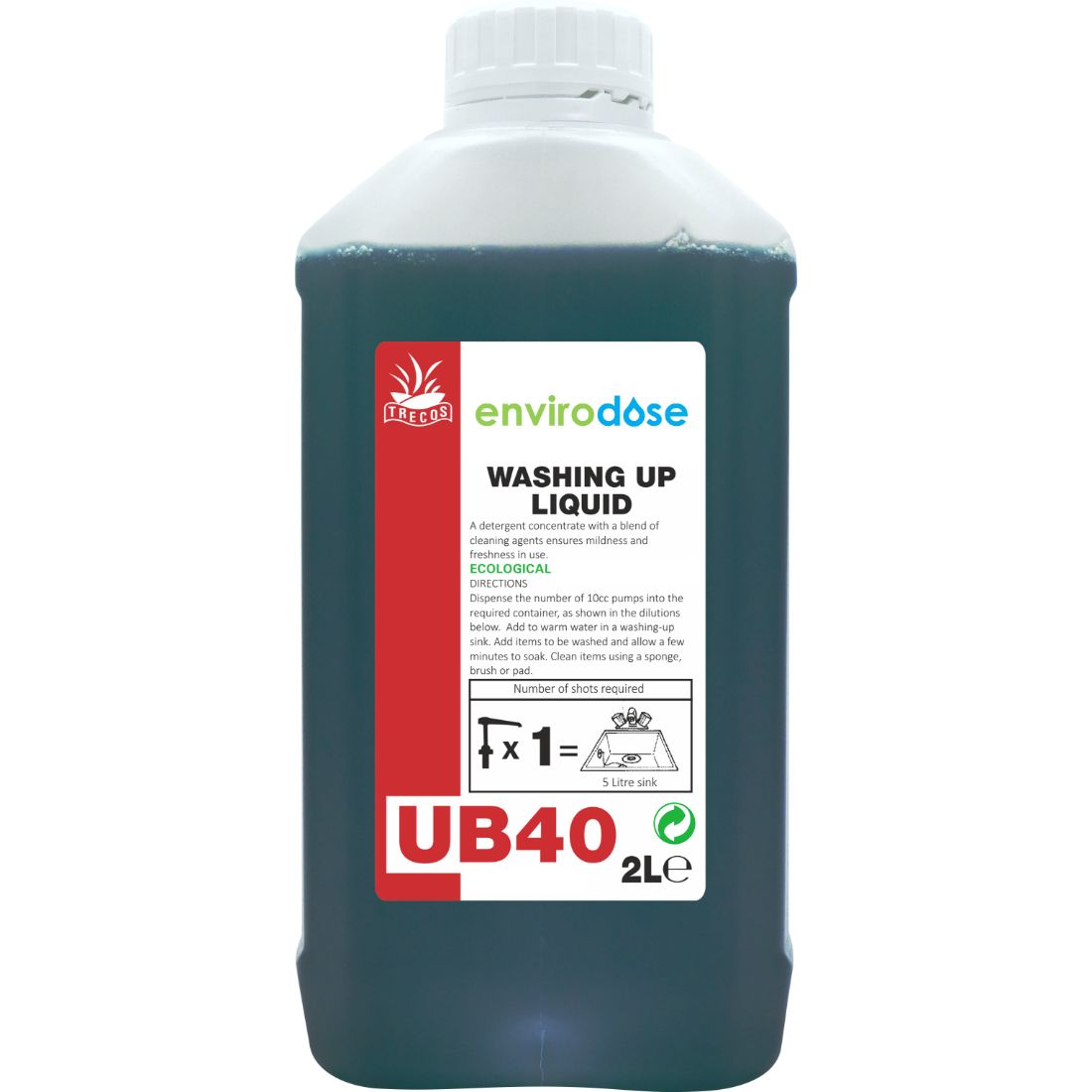 UB40-2L.jpg EnviroDose⢠UB40 Washing-Up Liquid Super Concentrate 2L - Image 1