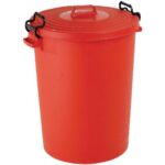 enviropal® TuffBin™ Extra Large Heavy Duty 110 Litre Dustbin With Clip-On Lid Red