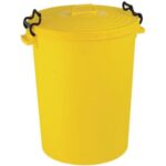 enviropal® TuffBin™ Extra Large Heavy Duty 110 Litre Dustbin With Clip-On Lid Yellow