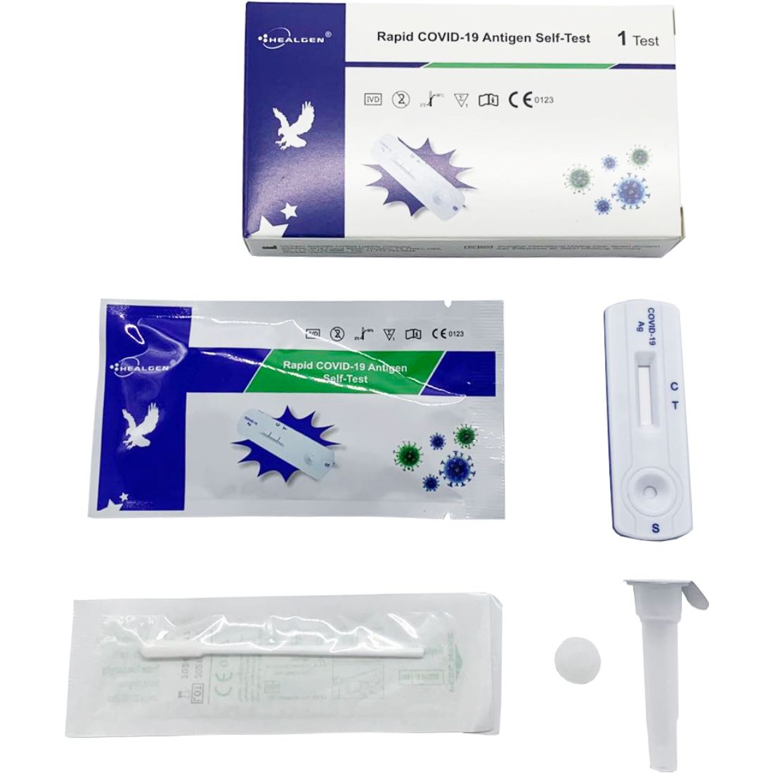 1-Image-Singles-Self-Test.jpg Healgen SARS-COV-2 Rapid Antigen Lateral-Flow Test Kit (For COVID-19) Single Pack - Image 1