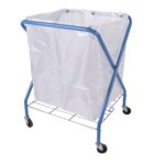 Large Folding Waste Cart & 205L Heavy Weight Clear Vinyl Bag