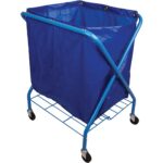 Large Folding Waste Cart & 205L Standard Duty Blue Vinyl Bag