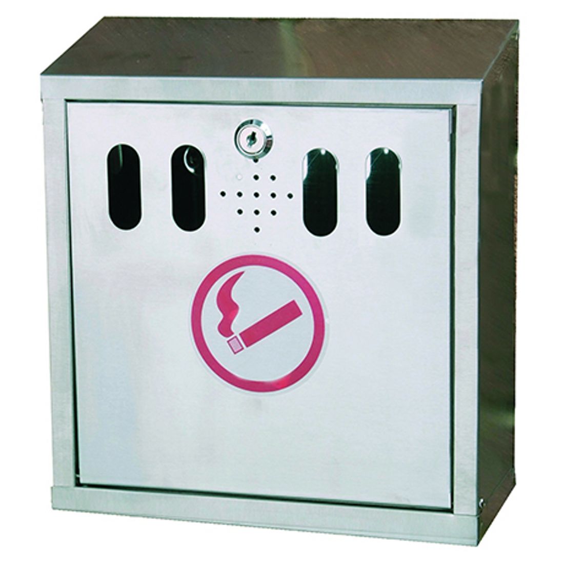 101677-04.jpg Lockable Stainless Steel Wall Mounted Cigarette Bin / Ash Tray - Image 1