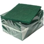 CleanSource® 9x6" Heavy Duty Green Scourers / Scouring Pads (1x10)