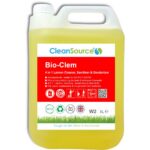 CleanSource® BIO-CLEM 4 in 1 Anti-Bac Lemon Cleaner & Disinfectant 5L