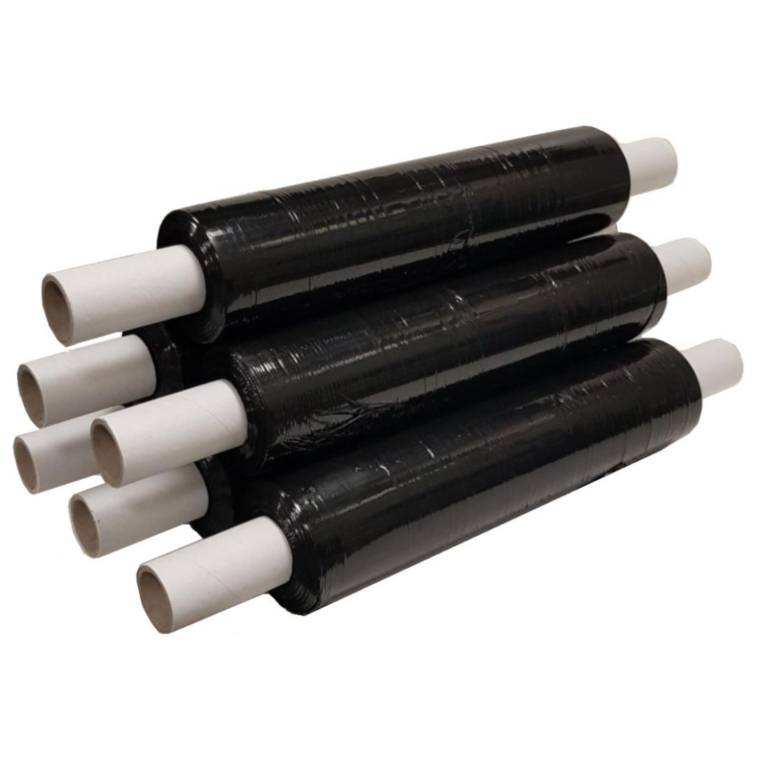Black-Pallet-Wrap-extended-cores-.jpg Black Stretch Pallet Wrap 17mu 16" 400mm x 250m Length Extended Core (Box of 6 Rolls) - Image 1