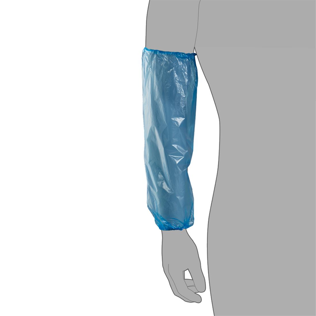 BlueOversleeves.jpg Disposable Blue Polythene Oversleeves (20x100) - Image 1
