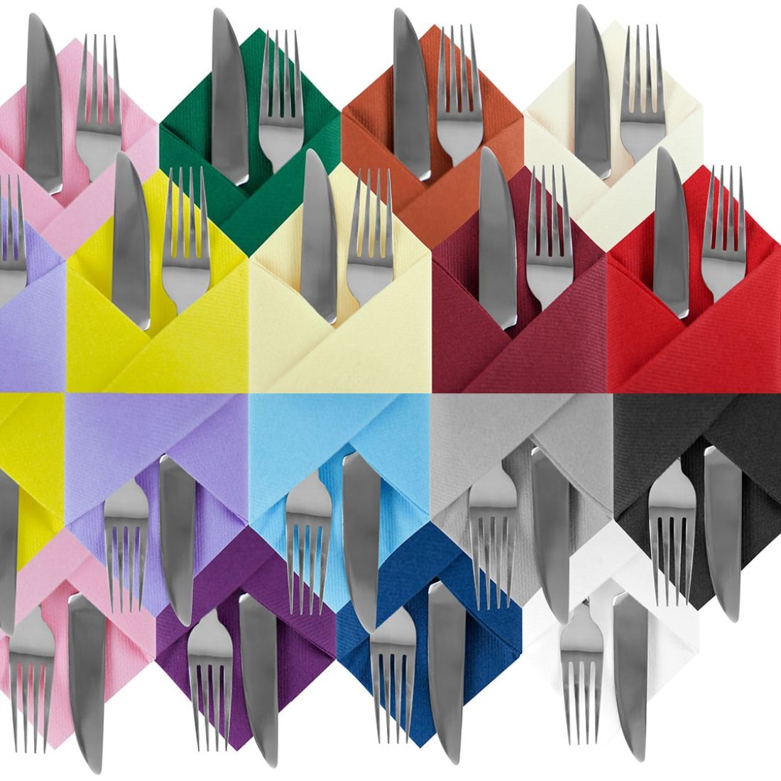 Coloured-Napkins.jpg 2 Ply 40cm Coloured Napkins 4 Fold - Image 1