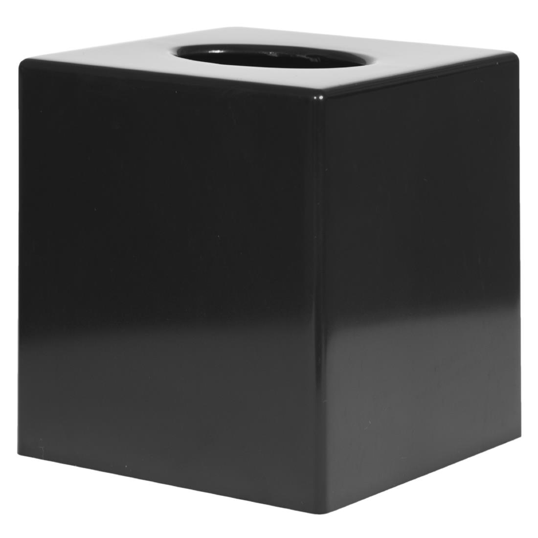 DA603.jpg Perola® Black Cube Facial Tissue Box Holder - Image 1