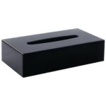 Perola® Black Rectangular Facial Tissue Box Holder