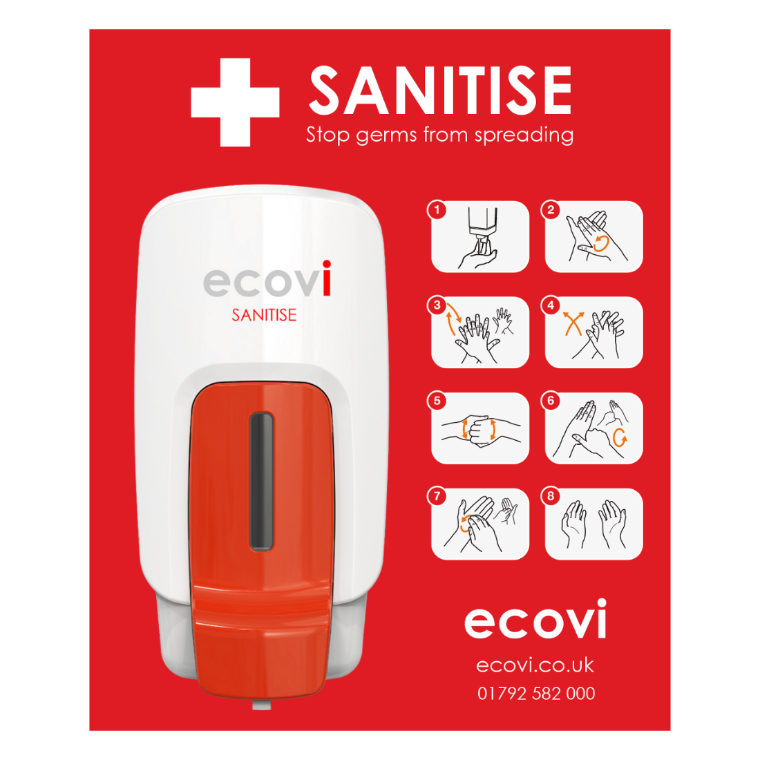Ecovi-Sanitiser-Board-1.jpg ecoviĀ® SANITISE Wall Board Dispenser Station - Image 1