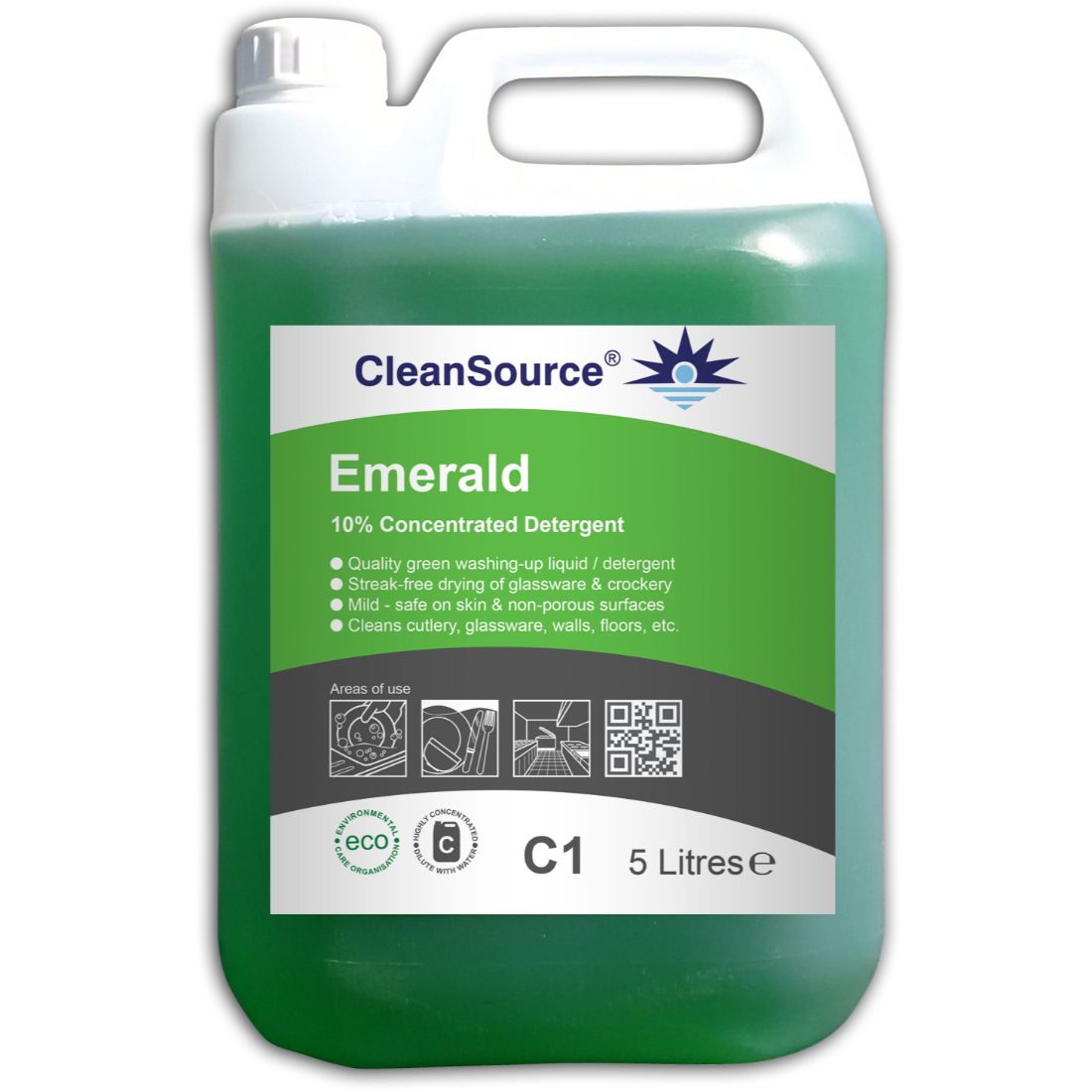 Emerald-5L-1.jpg CleanSource® EMERALD 10% Washing-Up Detergent 5L - Image 1