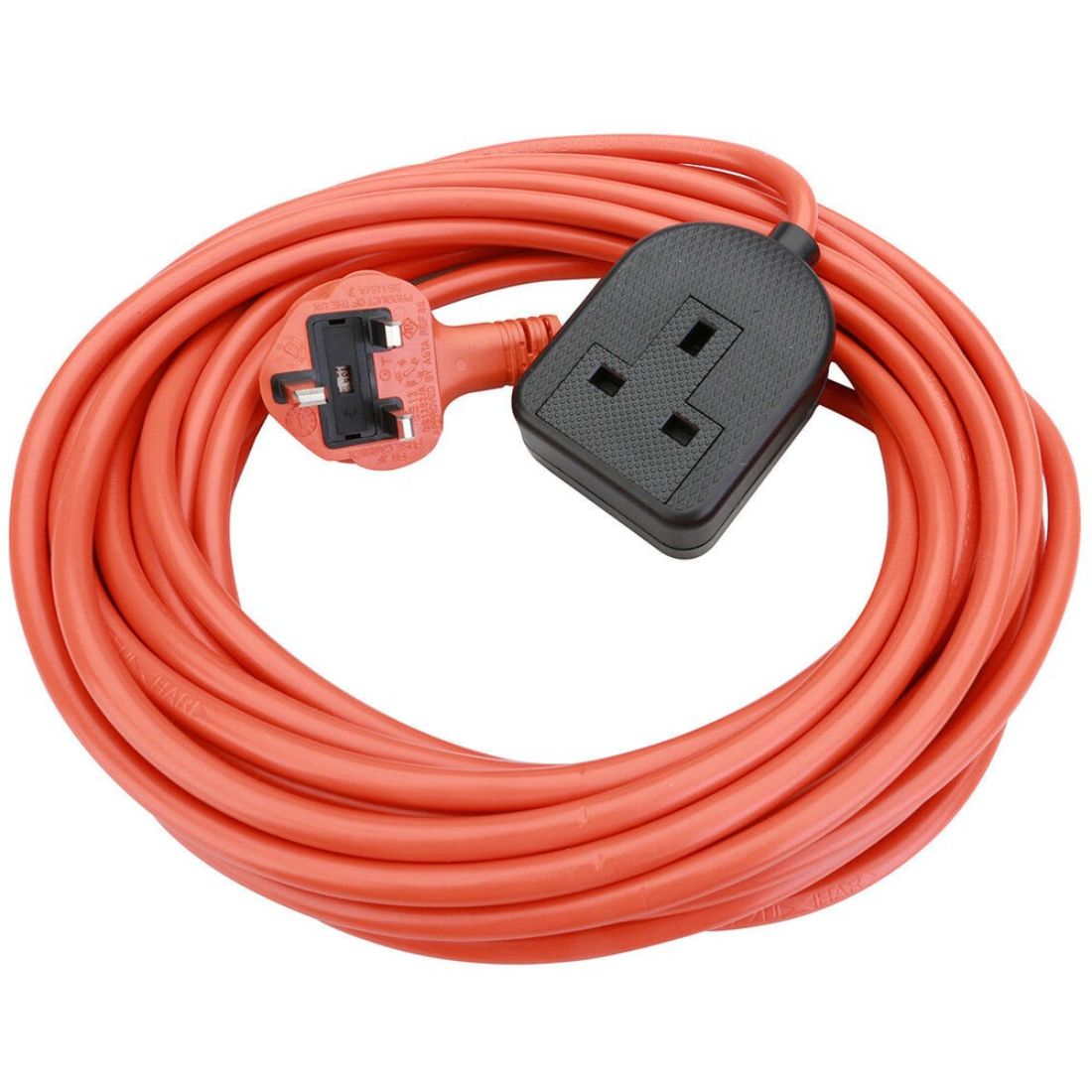 FLX56O.jpg 10 Metre x 1.5mm 3 Core Trailing Cable Assembly / Extension Lead Orange - Image 1