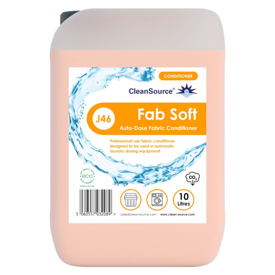 Fab-Soft-10L-Drum.jpg FAB SOFT Premium Auto-Dose Peach Fabric Conditioner 10L - Image 1