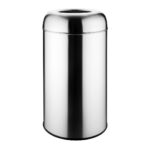 enviropal® Stainless Steel Open Lid Bullet Bin Silver 40 Litres