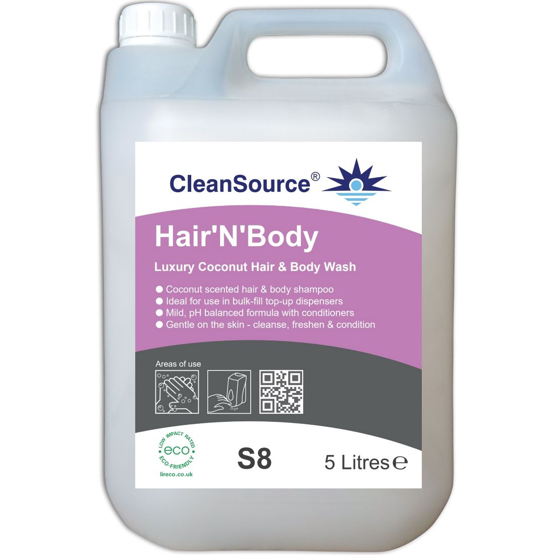 Hair-N-Body-5L-1.jpg CleanSource® HAIR'N'BODY Coconut Shower Gel & Body Wash 5L - Image 1