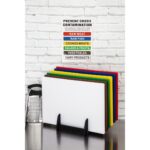 Set of 6 Large Colour Coded Chopping Boards With Plastic Rack & Wall Chart - Image 3