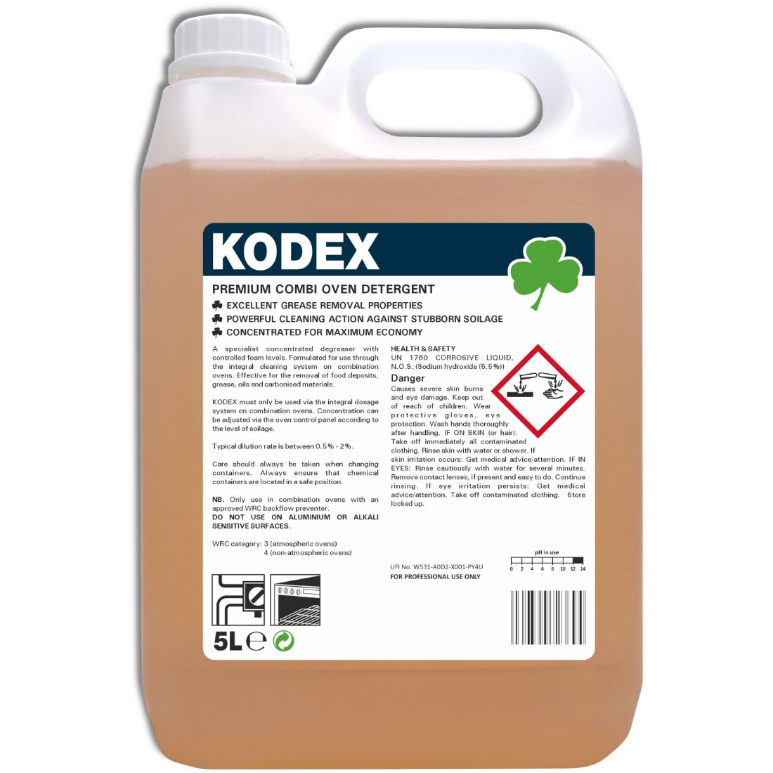 Kodex-5L.jpg KODEX Specialist Combi Oven Detergent 5L - Image 1