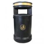 enviropal® Langley 120 Litre 2 Way Access Round Hooded Litter Bin Black
