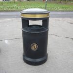 enviropal® Langley 120 Litre 2 Way Access Round Hooded Litter Bin Black - Image 2