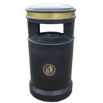enviropal® Langley 120 Litre 2 Way Access Round Hooded Litter Bin Black - Image 3