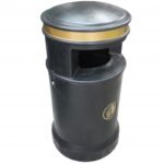 enviropal® Langley 120 Litre 2 Way Access Round Hooded Litter Bin Black - Image 4