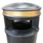 enviropal® Langley 120 Litre 2 Way Access Round Hooded Litter Bin Black - Image 6
