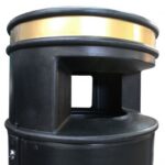 enviropal® Langley 120 Litre 2 Way Access Round Hooded Litter Bin Black - Image 5