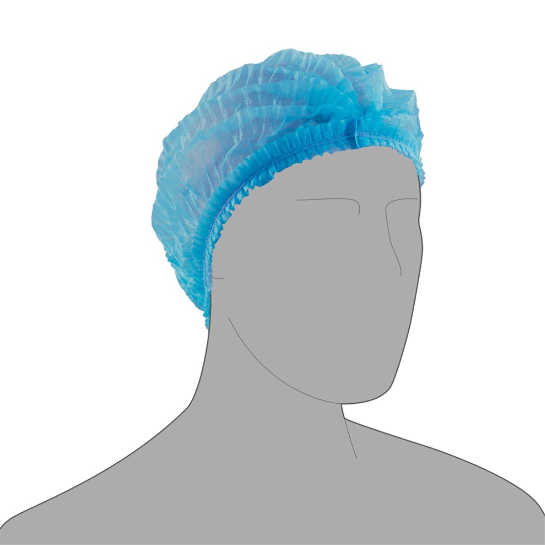 MobCapBlue.jpg Blue Disposable Pleated Mob Caps (10x100) - Image 1