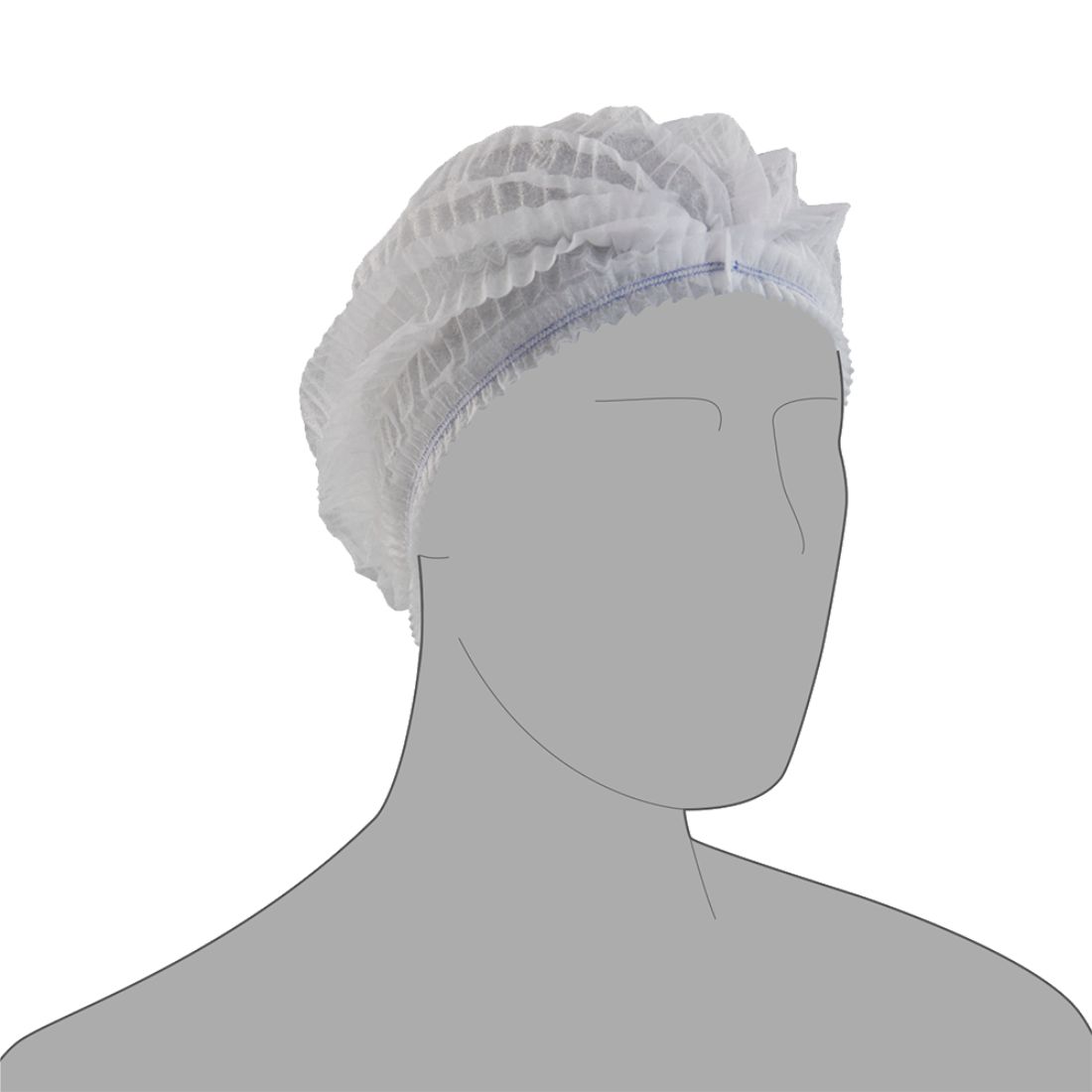 MobCapWhite.jpg White Disposable Pleated Mob Caps (10x100) - Image 1