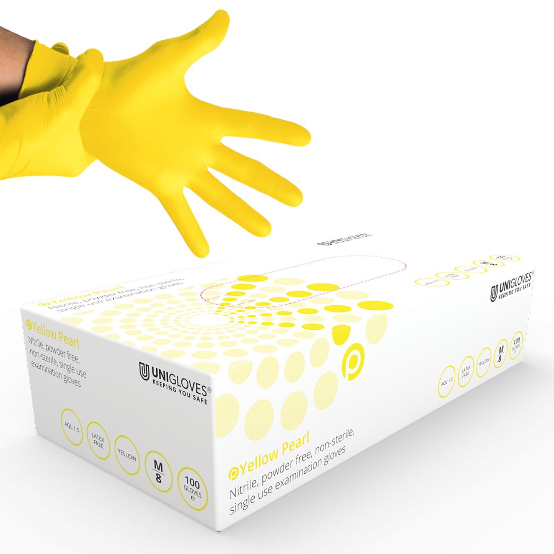 NY1PF_Box.jpg Yellow Powder Free Disposable NITRILE Gloves (Case 10x100) - Image 1