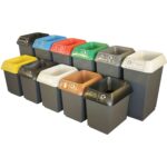 enviropalĀ® 50L Recycling Bin with Colour Coded Lids + Stickers