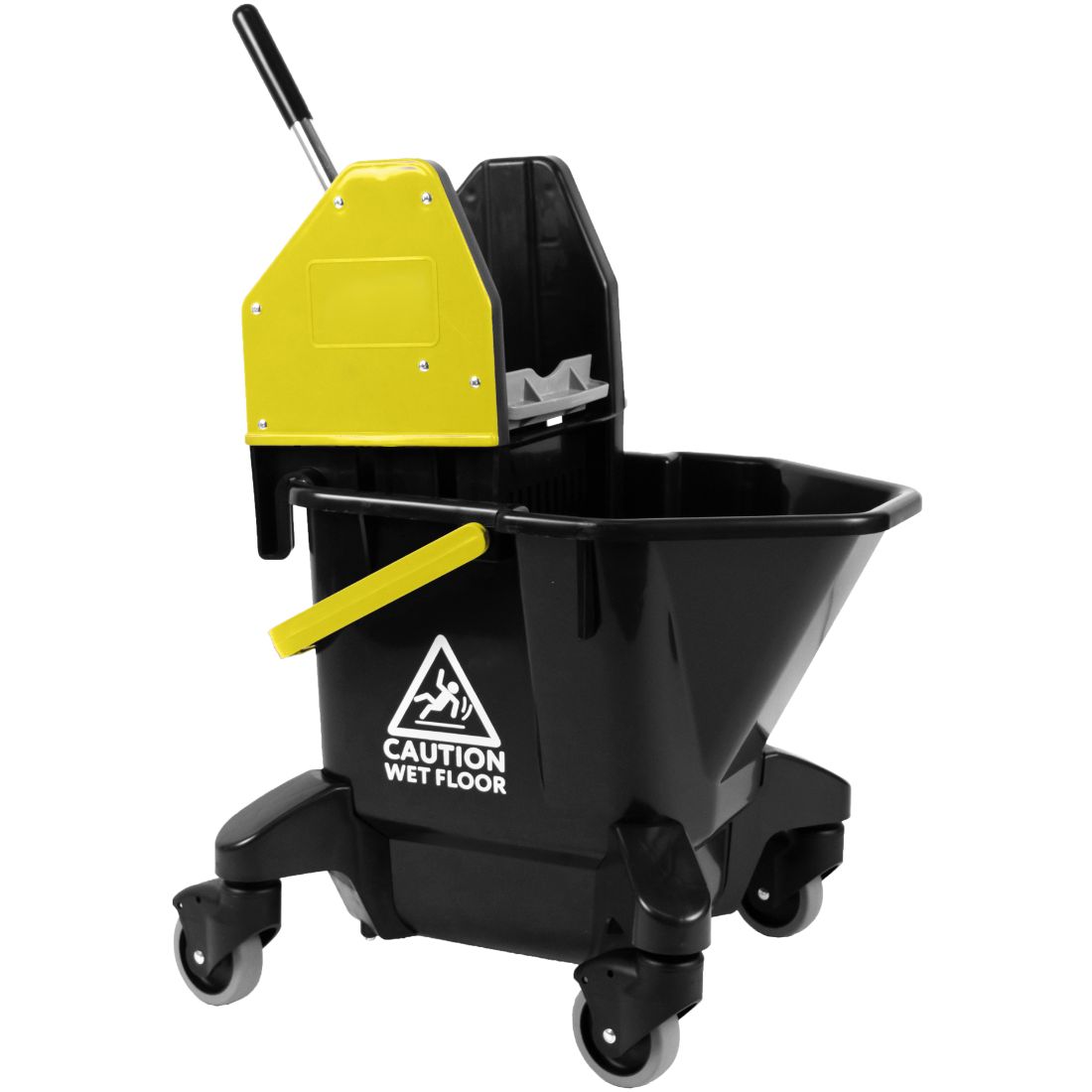 S0332294.jpg 20 Litre Heavy Duty Kentucky Mop Bucket & Plastic Wringer Yellow - Image 1