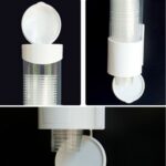 White Plastic Flip-Top Cup Dispenser - Image 8
