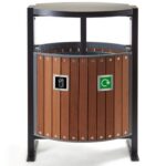 enviropal® 2 x 39 Litre TwinBin Walnut Wood Effect Hooded Steel Litter Bin