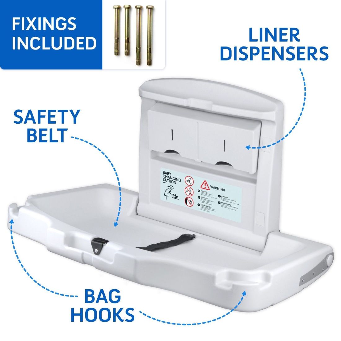 bcu-eco-hz_1.jpg Hygienolâ„¢ Eco White Plastic Baby Changing Unit Horizontal Surface Mounted - Image 1