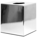 Perola® Chrome Cube Facial Tissue Box Holder