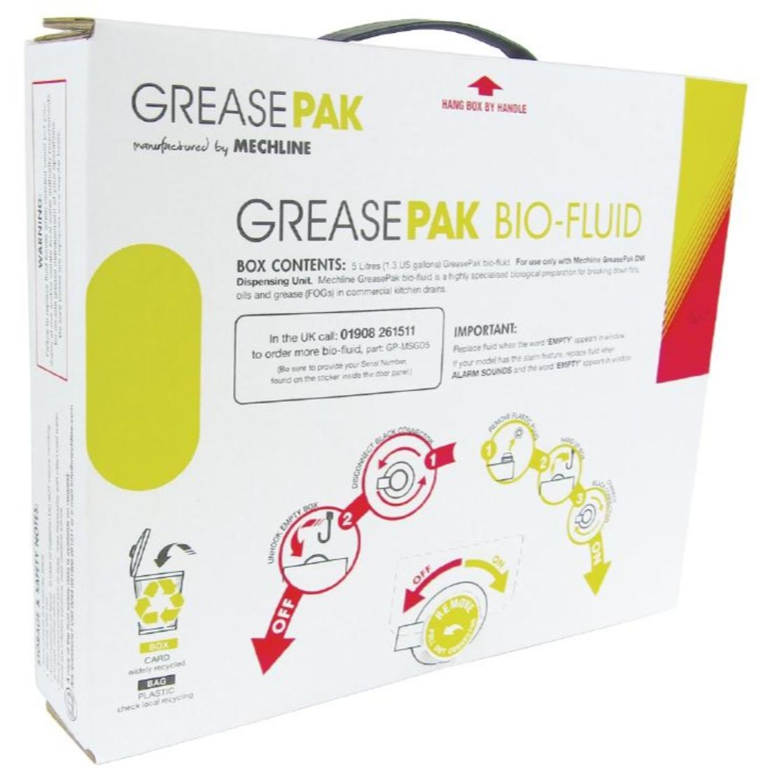 cc579.jpg GreasePak System Bio Enzyme Drain Cleaner Fluid 3 x 5L Refill Cartridges - Image 1
