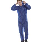 Blue Polyprop Non-Woven Hooded Coverall