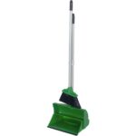 Long Handled Plastic Lobby Dust Pan & Brush Set Green