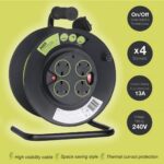13 Amp 240v 25 Metre 4-Socket Extension Lead / Cable Reel - Image 3