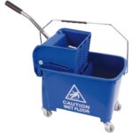 Speedy Mop System 20 Litre Microfibre Flat Mop Bucket & Mop Press Blue