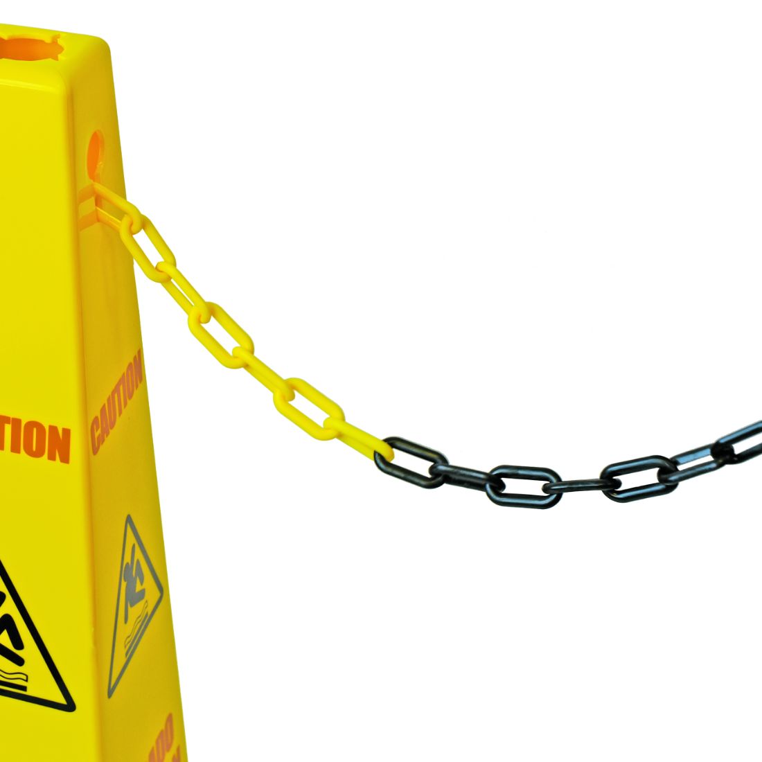 nwslc603l-1.jpg CleanSource® Yellow Link Chain 6.1m x 5cm For Joining Caution Wet Floor Cones - Image 1